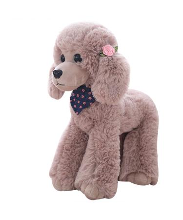 Heionia dog cuddly toy teddy dog plush toy with scarf kawaii pudel plush fabric animal dog dog dog gift for children girls (gray 30cm) gray 30cm