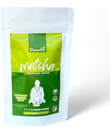 Biomatea Premium Ceremonial Matcha from Japan 50 g in zipper bag 100 pure matcha powder ceremonial quality green tea powder air dried and ground stone - Buy Online on GoSupps.com