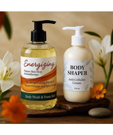 Nature Skin Shop Energizing Shower Gel - Sixteen Ounces - Aromatherapy Body Wash with Spicy Orange & Ginger for a Natural Morning Boost - Sulfate-Free - Buy Online on GoSupps.com