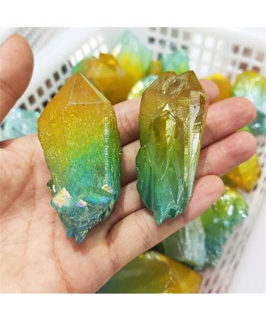 Natural Aura Rough Stone Crystal Raw Gemstone Home Display Colorful Decorative White Crystal Jewelry - (Color: Light Yellow Size: random1pcs) - Buy Online on GoSupps.com