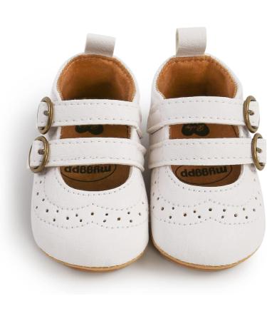 Baby Anti-Slip First Walking Shoes | Soft Sole Toddler Sneakers for Boys & Girls | Infant PU Leather Prewalkers with Sock | White, Size 6-12 Months - Buy Online on GoSupps.com