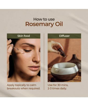 Gya Labs 100% Pure Rosemary Oil for Hair Growth & Dry Scalp - 0.34 fl oz | Therapeutic Grade Essential Oil for Hair Loss, Skin & Diffuser - Buy Online on GoSupps.com