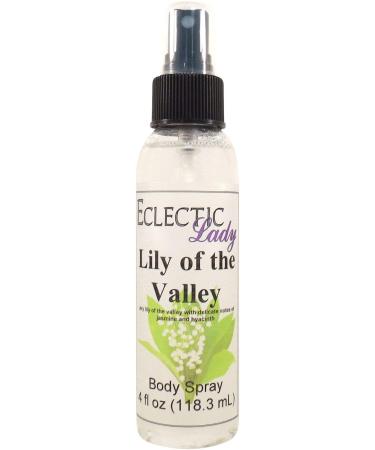 Lily Of The Valley Body Spray 4 ounces Body Mist for Women with Clean Light & Gentle Fragrance Long Lasting Perfume with Comforting Scent for Men & Women Cologne with Soft Subtle Aroma For Daily 4 Fl Oz (Pack of 1)