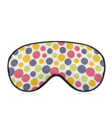 Colorful Dots Sleep Mask for Women Adjustable Sleeping Eye Shades Cover with Elastic Strap
