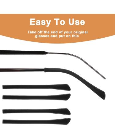 Aster 8 Pairs Anti-Slip Silicone Glasses Bracket Covers - Rubber End Caps for Sports & Reading Glasses (Black/Brown) - International Shipping Available - Buy Online on GoSupps.com