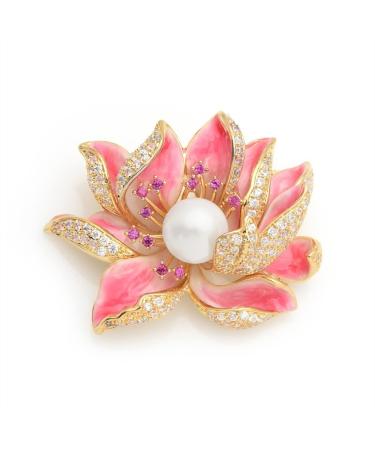 WIPPWER Pin Jewelry Gifts for Women Ladies Fashion Accessories Ladies Elegant Lotus Brooch Flower Shaped Brooch Party Banquet Brooch Brooches & Pins