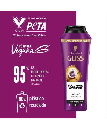  Syoss Gliss Full Hair Wonder Strengthening and Volumising Shampoo for Fine and Weak Hair Restorative Formula 250ml - Buy Online on GoSupps.com