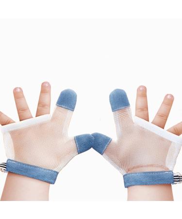 Thumb Sucking Stop For Kids Breathable Soft Baby Stop Thumb Sucking Mesh Fabric Thumb Sucking Guard For Thumb Sucking Finger Sucking Guard Thumb Sucking Stop Thumbguard For Thumb Baby Infant (blue  M) Blue M