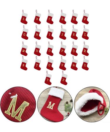 Buy Christmas Knitted Stockings | Embroidered Monogram Red Socks | Ideal Gift Bag for Holidays - Buy Online on GoSupps.com