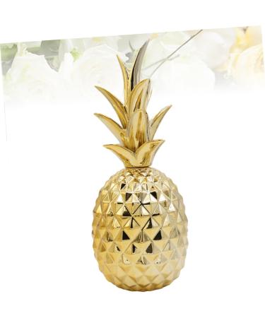PRETYZOOM Ornament Decor Pineapple Crafts Ceramics Plant Golden 30X10 cm - Buy Online on GoSupps.com