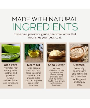 Natural Dog Shampoo Bars for Coat Care 2.5 oz Bar No Artificial Ingredients Vegan & Cruelty-Free (Deodorizing Cedarwood and Eucalyptus) - Buy Online on GoSupps.com