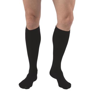 JOBST Relief Knee High Graduated Compression Socks 30-40 mmHg - Comfortable Unisex Design - Closed Toe Black Petite Large Full Calf