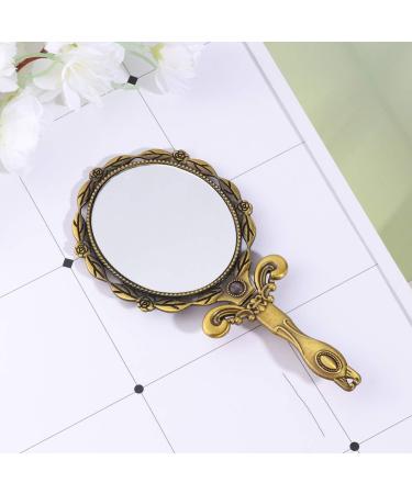 KALLORY Vintage Hand Mirror - Folding Pocket Compact Mirror for Women, Bronze Finish - Buy Online on GoSupps.com