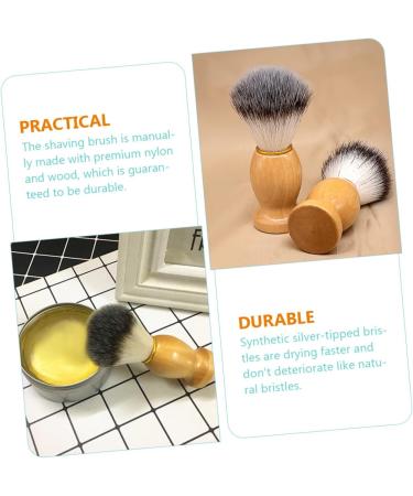 Minkissy Men's Shaving Brush Set - Portable Wooden Handle Razor Brush with Goat Hair Nylon Wool & Stainless Steel - 8 Pieces Ideal for Grooming - Buy Online on GoSupps.com