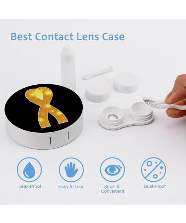 Buy Cancer Awareness Ribbon Contact Lens Case - Portable & Cute Travel Kit with Mirror - Buy Online on GoSupps.com