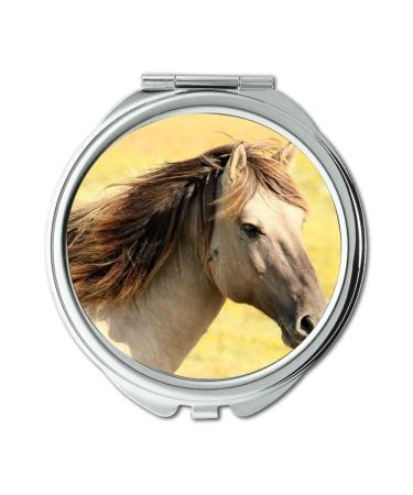 YENDOSTEEN Mirror makeup mirror animal horse mammal pocket mirror portable mirror