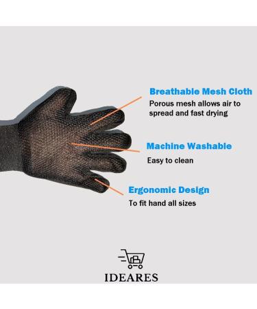 IDEARES Pet Grooming Glove with 259 Pins - 2 Pack - For Dogs, Cats, Rabbits & Horses - Long/Short/Curly Hair - Grooming Mitt for Pets - Buy Online on GoSupps.com