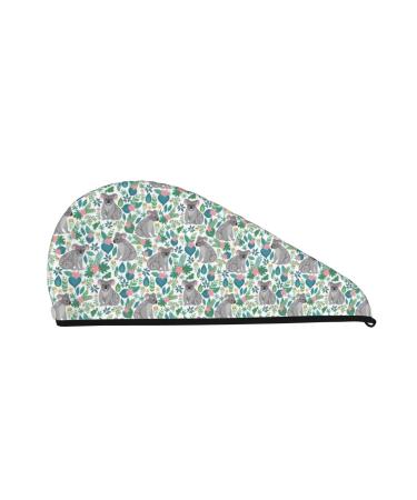 Cute Gray Koalas Microfiber Hair Towel Soft Super Absorbent Hair Towel Wrap for Women Coral Velvet Quick Dry Hair Cap for Long Curly and Thick Hair