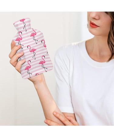 Pink Flamingo Hot Water Bottle with Plush Cover | Hand Warmer for Adults & Kids - 26.5x15.3cm | International Shipping Available - Buy Online on GoSupps.com