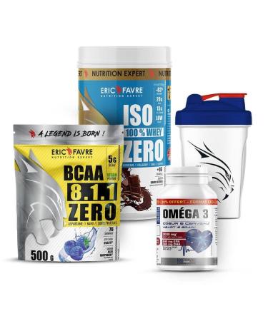 Dry Muscle Pack Advanced Protein Creatine Kit Iso Zero 100% Whey + BCAA 8.1.1 Zero + Creatine ProZero + Turbo Testo + Shaker 400 ml Eric Favre