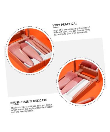 NOLITOY 5pcs Makeup Brush Set with Mirror - Mini Lipstick Kit & Face Powder Brush - Travel-Friendly Pink Cosmetic Tools for Friends & Star Room Decor - Buy Online on GoSupps.com