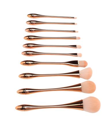 10pcs Pink Gold Makeup Brush Set - Face & Eyeshadow Brushes for Powder Cream & Liquid Makeup - Buy Online on GoSupps.com