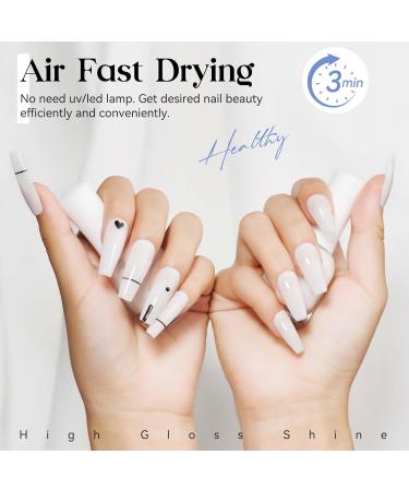 MIZHSE Quick Dry Nail Polish - Milky White 15ml Water-Based Lacquer Fast Air Dry High Glossy Shine for Nail Art & Manicure - Buy Online on GoSupps.com