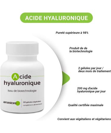 Hyaluronic acid - 100 mg/120 vegetable capsules - 90% minimum purity - a natural component that fights against skin aging and joint problems - Buy Online on GoSupps.com