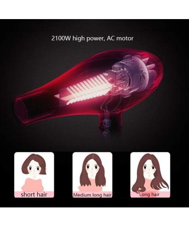 Ionic Hair Dryer Powerful Salon 2100W Blow Dryer with 2 Styling Nozzles and Diffuser Dryer for Curly Hair and Straight Hair Professional Hairdryer 2 Speed and 3 Heat Settings AC Motor Black Small - Buy Online on GoSupps.com