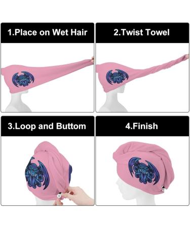 Cthulhu Esport Mascot Microfiber Hair Towel Wrap for Women - 10" x 26" Super Absorbent Hair Turban with Button - Fast International Shipping - Buy Online on GoSupps.com
