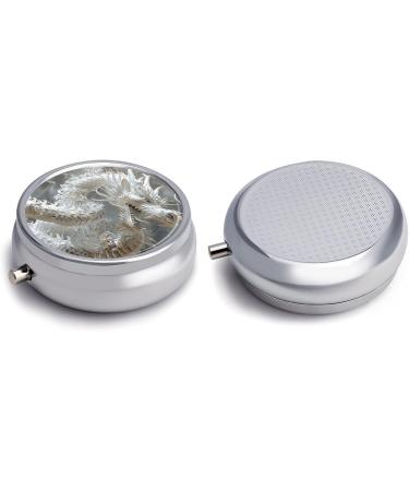 White Dragon Style 3 Compartment Pill Box - Portable Travel Organizer for Medicine & Supplements - Ideal for Purse & Pocket - Buy Online on GoSupps.com