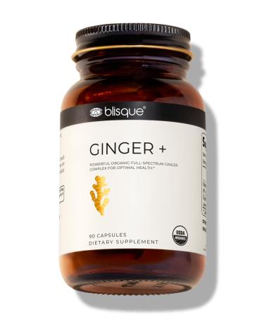 Blisque - Organic Ginger Supplement | for Digestive System Joint Support and Heart Health | 90 Capsules