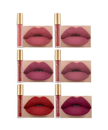 6PCS Everlasting Matte Liquid Lipstick Set - Long Lasting Waterproof & High Pigmented Nude Lip Gloss Kit | Perfect Beauty Gift for Girls - Buy Online on GoSupps.com