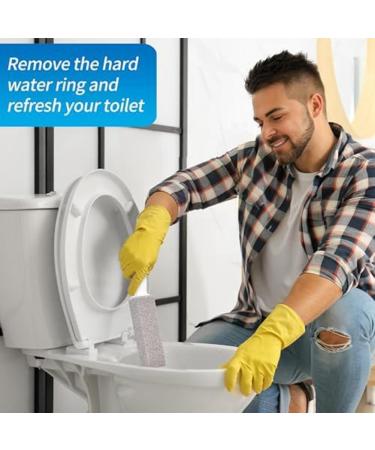 yuoseg Pumice Stone for Toilet Bowl Cleaning Scouring Stick with Handle Rust.Remover for Tile Bath-Tub Powerfully Away Limescale Stain Hard Water Ring Calcium Buildup Grey - Buy Online on GoSupps.com