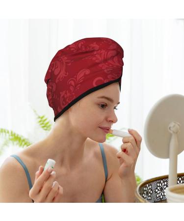 Vintage Burgundy Microfiber Hair Towel - Soft Super Absorbent Quick Dry Wrap for Long Curly & Thick Hair - Buy Online on GoSupps.com