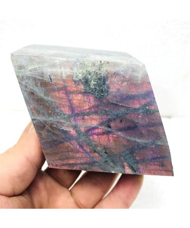 Purple Labradorite Moonstone Polyhedral Gemstone Spiritual Crystal Home Decoration and Witchcraft Gift - (Color: Weight 532g) Obelisk - Buy Online on GoSupps.com