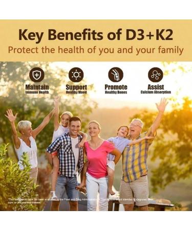 VXICDE Vitamin Non-GMO Formula 125 mcg Vitamin D3 & 100 mcg K2 (MK-7) Supplement Easy to Swallow D & K Complex 60 Capsules - Buy Online on GoSupps.com