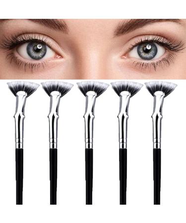 Mascara Fan Brush for Lashes Dolly Mascara Fan Brush Mascara Brush Lash Wand Brush Fan for Natural Lifted Effects and Enhance Lower Lashes (5PCS)