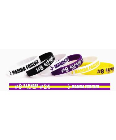AVEC JOIE RIP Memorial Basketball Silicone Bracelets - Set of 6 Teens and Adults Rubber Wristbands in Six Colors - Buy Online on GoSupps.com