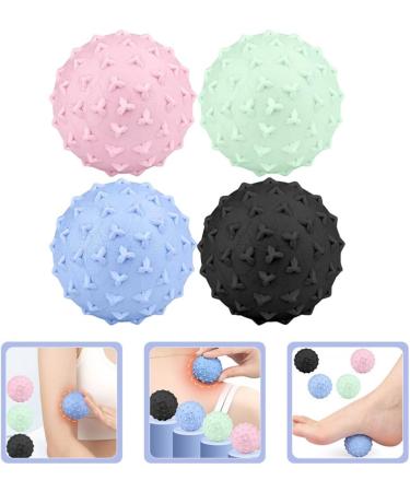 Gatuida 4-Piece Triangular Fitness & Massage Ball Set | Neck & Foot Massager Gymnastics & Yoga Balls Firm TPE Spiky Design - Buy Online on GoSupps.com
