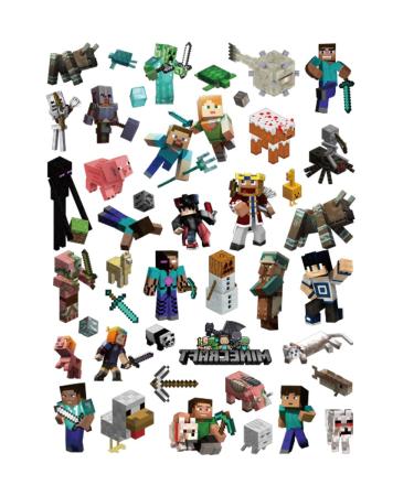 Minecraft Temporary Tattoo for Kids - 8 Sheets | MC Game Birthday Party Supplies & Favors for Boys and Girls - Buy Online on GoSupps.com