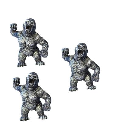 Ciieeo 3 Pcs Gorilla Resin Crafts Home Decor Carinify Toy Cupcake Toppers Animal Car Vehicle-mounted Gorilla Decor Delicate Tea Pet Decor Gorilla Tea Pet Crafts Can Raise Tea Random Colorx3pcs 10.5x9cm x3pcs