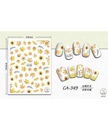 3D Self-Adhesive Fall Nail Stickers - Autumn Maple Leaf Design for Acrylic Nails - Thanksgiving Nail Accessories (8 Sheets) - Buy Online on GoSupps.com