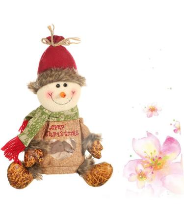 SEWOART Bag Snowman Pocket Candy Heart Shape Linen Pouch Transparent Christmas Favor Party Window - Buy Online on GoSupps.com
