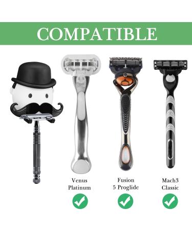 Linkidea Shaver Holder - Creative Suction Cup Razor Hook for Bathrooms | Compatible with Venus Fusion 5 Proshield Mach 3 Classic (White) - Buy Online on GoSupps.com