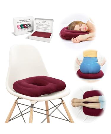 Inflatable Donut Pillow Adjustable Butt Cushion Seat for Long Sitting to Helps Relieve Pressure from Hemorrhoid Treatment Tailbone Pain Coccyx Pain Sciatica Postpartum (Pink) (deep red)