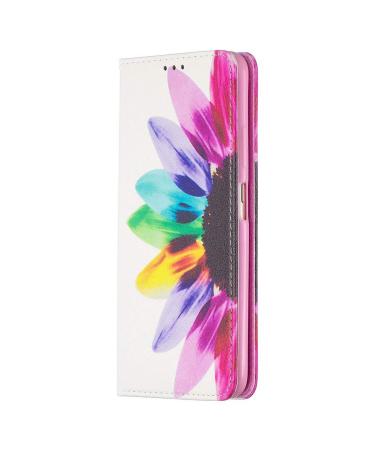 Magon wallet case for Samsung Galaxy A02S creatively painted cell phone bag Case PU leather wallet with card compartment wallet cover folding cover sunflower Samsung Galaxy A02S sunflower