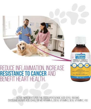 Revive Active - Omega 3 Liquids for Dogs and Cats 473ml Skin and Coat Supplement - Promotes Cognative Health Maintain Well Being -Supports Renal and Cardiovascular Funtions. - Buy Online on GoSupps.com