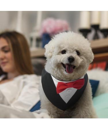 Adjustable Mouse Dog Smoking Bandana | Formal Pets Accessories for Weddings Birthdays Halloween & Christmas (XS Red/Black) - Buy Online on GoSupps.com