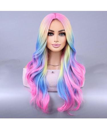 pintoc Colorful Rainbow Wig European & American Cosplay Wig Ghost Festival Wig in the Fringe Simulation Scalp Ghost Festival Wig - Buy Online on GoSupps.com